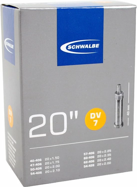 Schwalbe Binnenband 20 X 1.50/2.50 (40/62-406) Dv 40 Mm 9 Schwalbe Binnenband 20 X 1.50/2.50 (40/62-406) Dv 40 Mm - Afbeelding 9