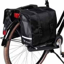 Ekostar® Dubbele Fietstas - NIEUW - Waterafstotend - 46 Liter - Reflectoren – Zwart – OOK Voor Elektrische Fietsen -Windgoo Shop 550x748