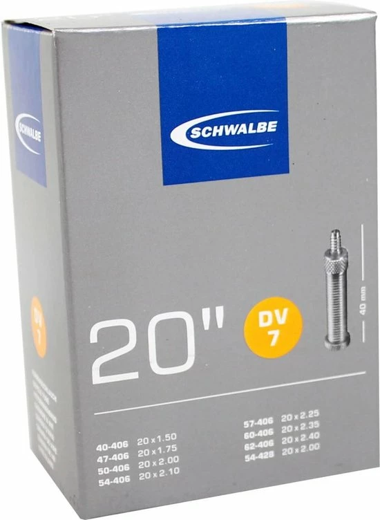 Schwalbe Binnenband 20 X 1.50/2.50 (40/62-406) Dv 40 Mm 11 Schwalbe Binnenband 20 X 1.50/2.50 (40/62-406) Dv 40 Mm - Afbeelding 11
