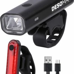 DesoMax Fietsverlichting Set USB Oplaadbaar Heldere Fietslamp - Voorlicht - Achterlicht - Koplamp - Achterlamp -Windgoo Shop 550x758 2