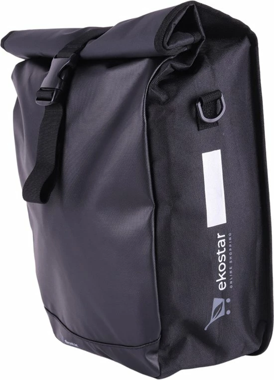 Ekostar Enkele Fietstas - Rolltop - 19 Liter - E-Bikes - Zwart 1 Ekostar Enkele Fietstas - Rolltop - 19 Liter - E-Bikes - Zwart