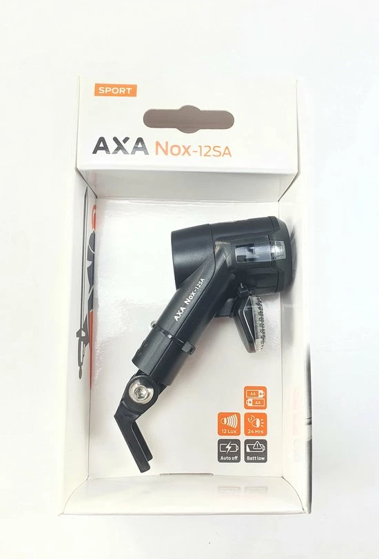 AXA Nox Sport 12 Lux - Fietslamp Voorlicht - LED Koplamp - Fietsverlichting Op Batterij - Auto/Off - Zwart 8 AXA Nox Sport 12 Lux - Fietslamp Voorlicht - LED Koplamp - Fietsverlichting Op Batterij - Auto/Off - Zwart - Afbeelding 8